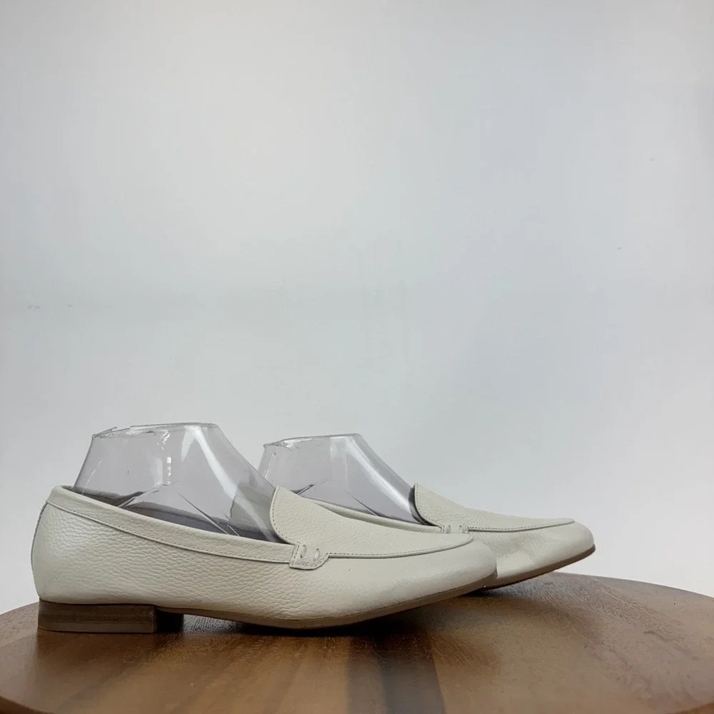 Womens Marc Fisher Docida White Leather Comfort Casual Loafers Size 8.5 M GUC